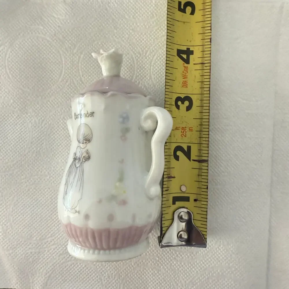 Precious Moments 1995 Porcelain Teapot Spice Jar for Bay Leaves